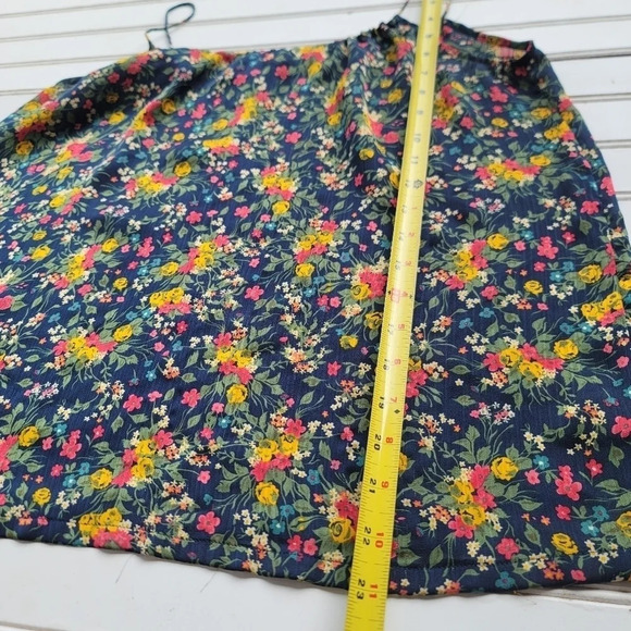 Tucker For Target Navy Blue Red Yellow Floral Spaghetti Strap Top Crinkle Sz S - Picture 6 of 10